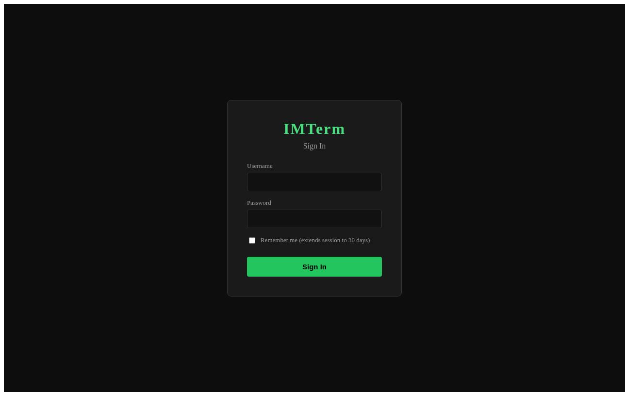 IMTerm built-in authentication login page with SSO support